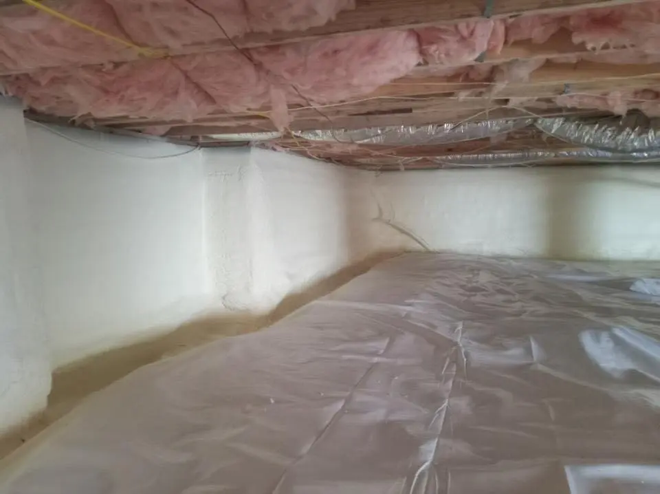 Crawl space encapsulation with closed-cell spray foam for Roof Maintenance in Peppermill Village